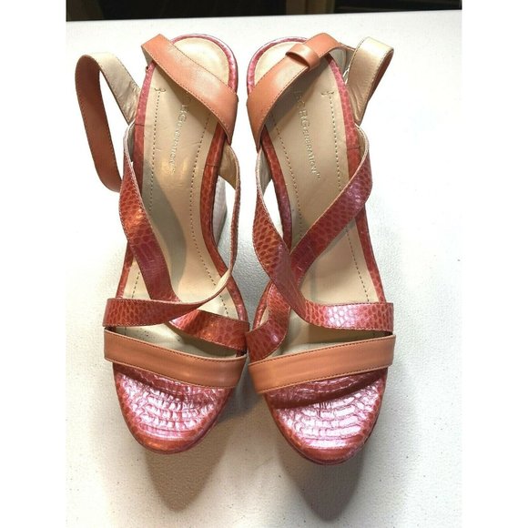 BCBG eneration pink strappy heel size 8.5 B leathe - Picture 6 of 9